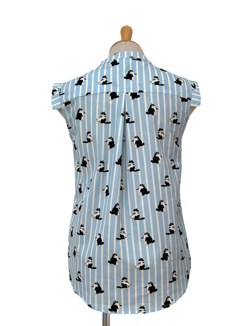 Best Sale Origami Doll A life in the wood top - black cat blue stripes