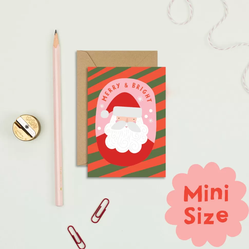 Best Origami Doll Candy Cane Santa Mini Christmas Card | Mini Cards | A7 Cards