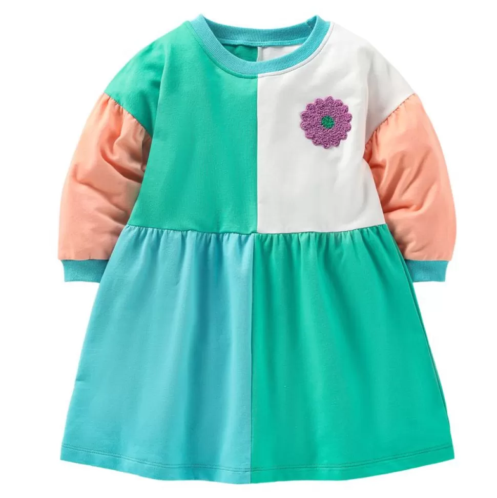 Fashion Origami Doll Colour Block Daisy Girl Dress (Low in Stock / 6 & 7 yrs old)