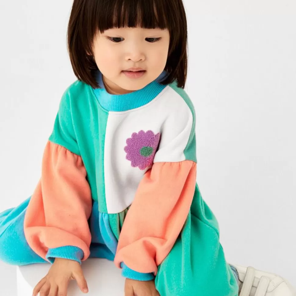 Fashion Origami Doll Colour Block Daisy Girl Dress (Low in Stock / 6 & 7 yrs old)