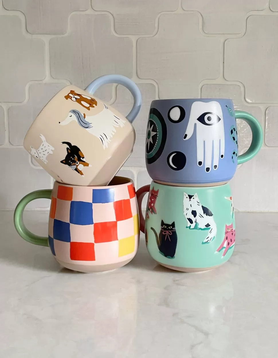 hamsa_ceramic_mug_4.webp Outlet Origami Doll Hamsa Ceramic Mug