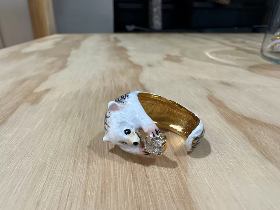 New Origami Doll Handmade Hedgehog Bling Bling Ring