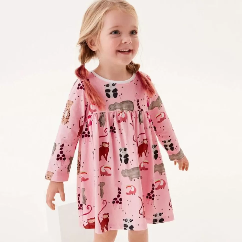 Hot Origami Doll Happy animals cotton girls dress (Low in stock/ 6&7 yrs old)