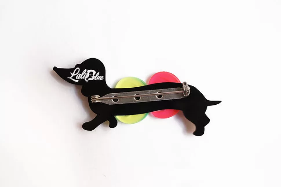 laliblue_dachshund_with_floats_brooch_4.webp New Origami Doll Laliblue Dachshund with floats brooch