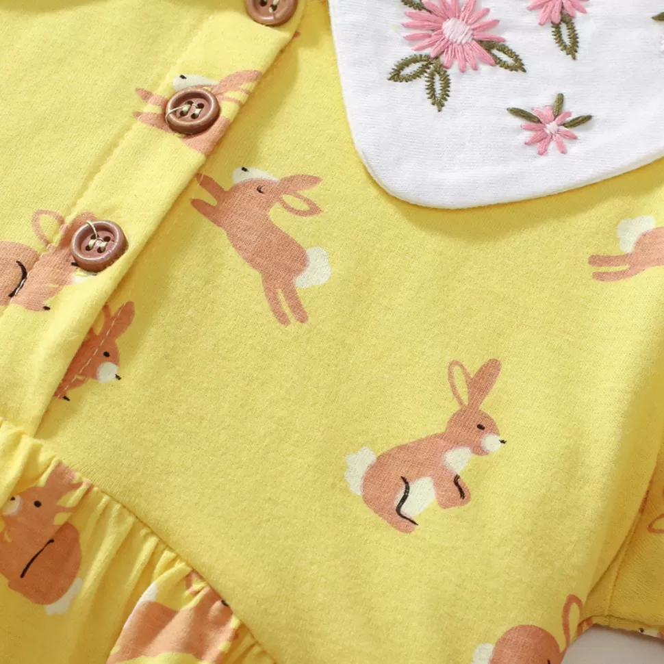 peterpan_collar_rabbit_kids_dress_2.webp Fashion Origami Doll Peterpan collar rabbit kids Dress