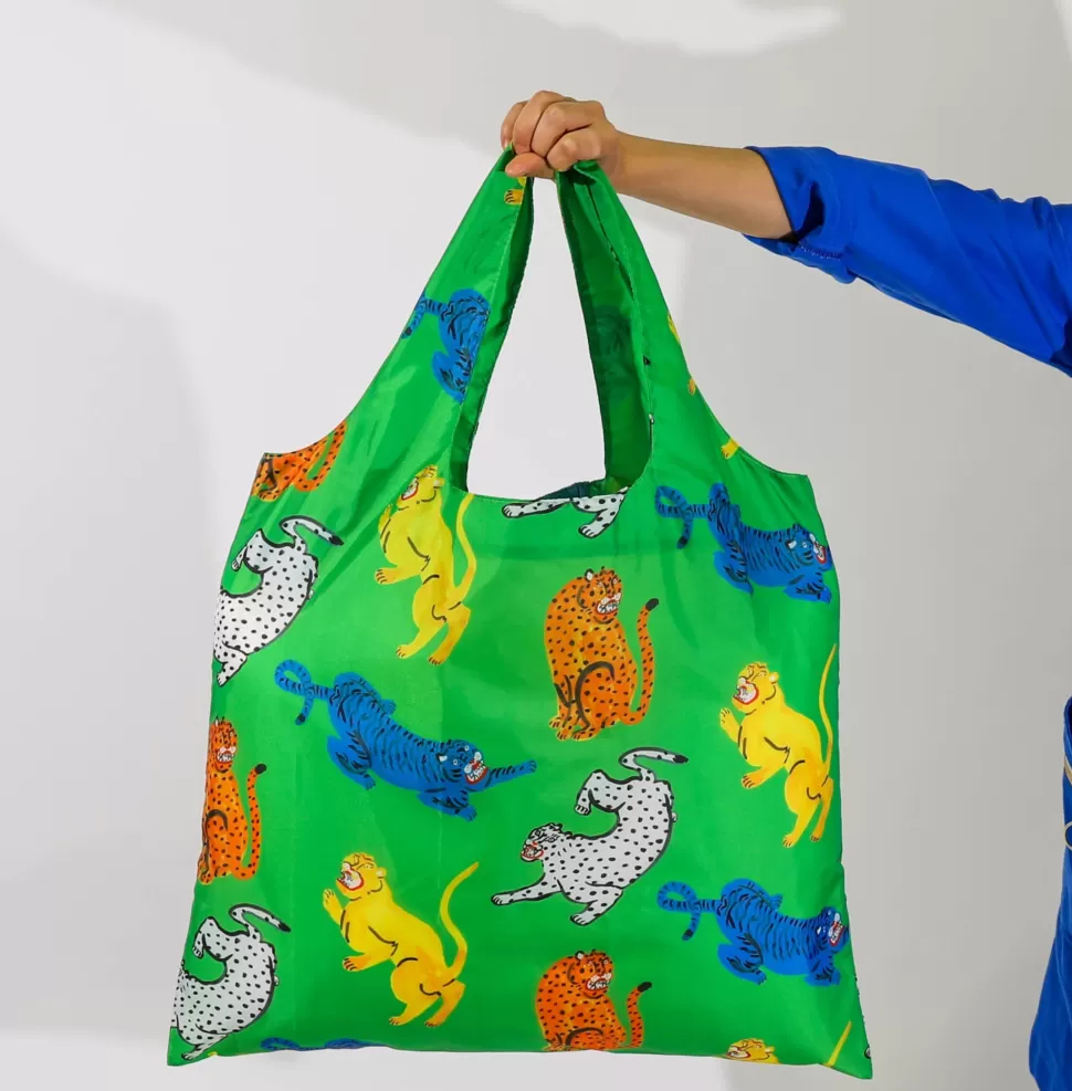 wild_cats_art_sack_by_kristina_micotti__reusable_tote_2.webp Shop Origami Doll Wild Cats Art Sack by Kristina Micotti - Reusable Tote