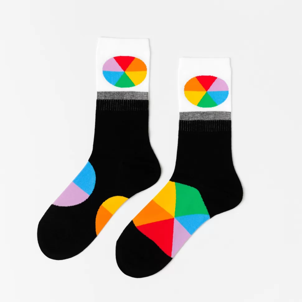 Cheap Origami Doll Yellow Owl Workshop Women's - Color Wheel Crew Socks